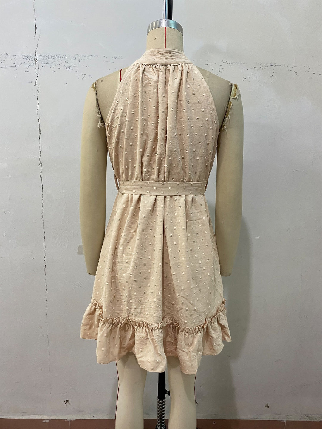 R&B | Rock mit halbhohem Halsausschnitt und Riemchen-Jacquard-Kleid