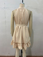 R&B | Rock mit halbhohem Halsausschnitt und Riemchen-Jacquard-Kleid