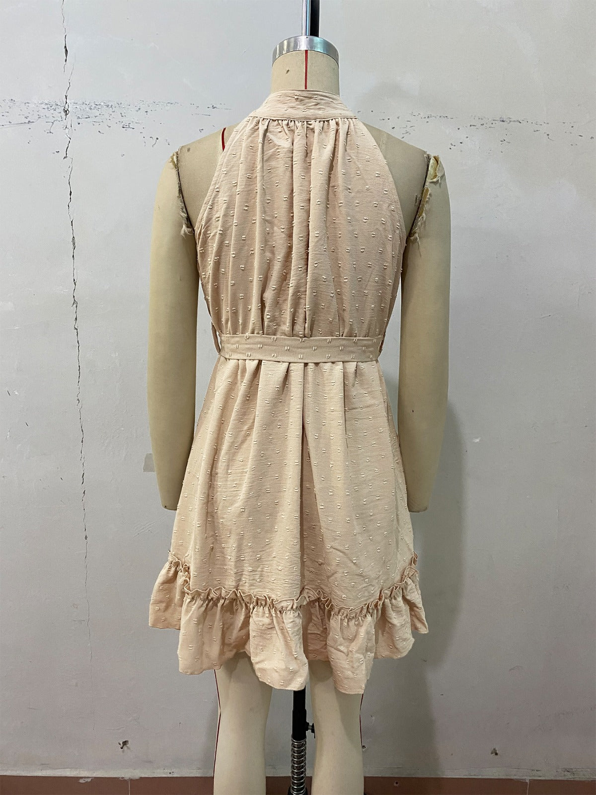 R&B | Rock mit halbhohem Halsausschnitt und Riemchen-Jacquard-Kleid