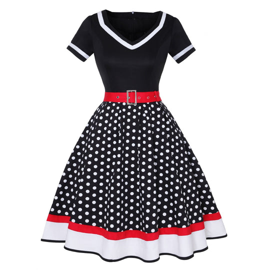 R&B | Vintage Hepburn Polka Dot Kleid