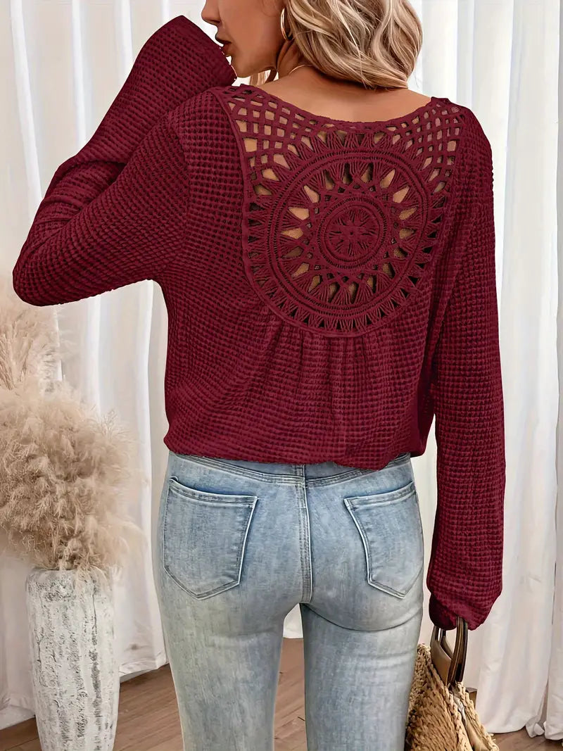 R&B | Trendige Damen Sweater Gehäkelte Trendy, Komfortabel