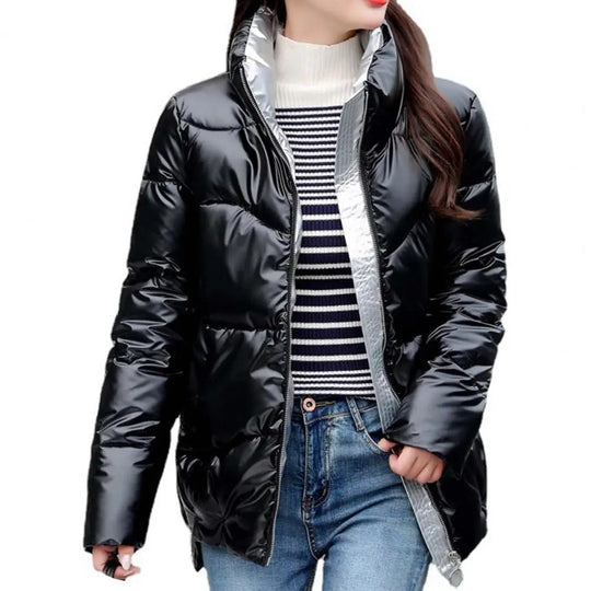 R&B | Pufferjacke - Gequiltet und Leicht - Hoher Kragen - Glänzende Oberfläche - Warm und Bequem