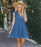 R&B | Jacquard-Kleid mit hohlem V-Ausschnitt aus Spitze