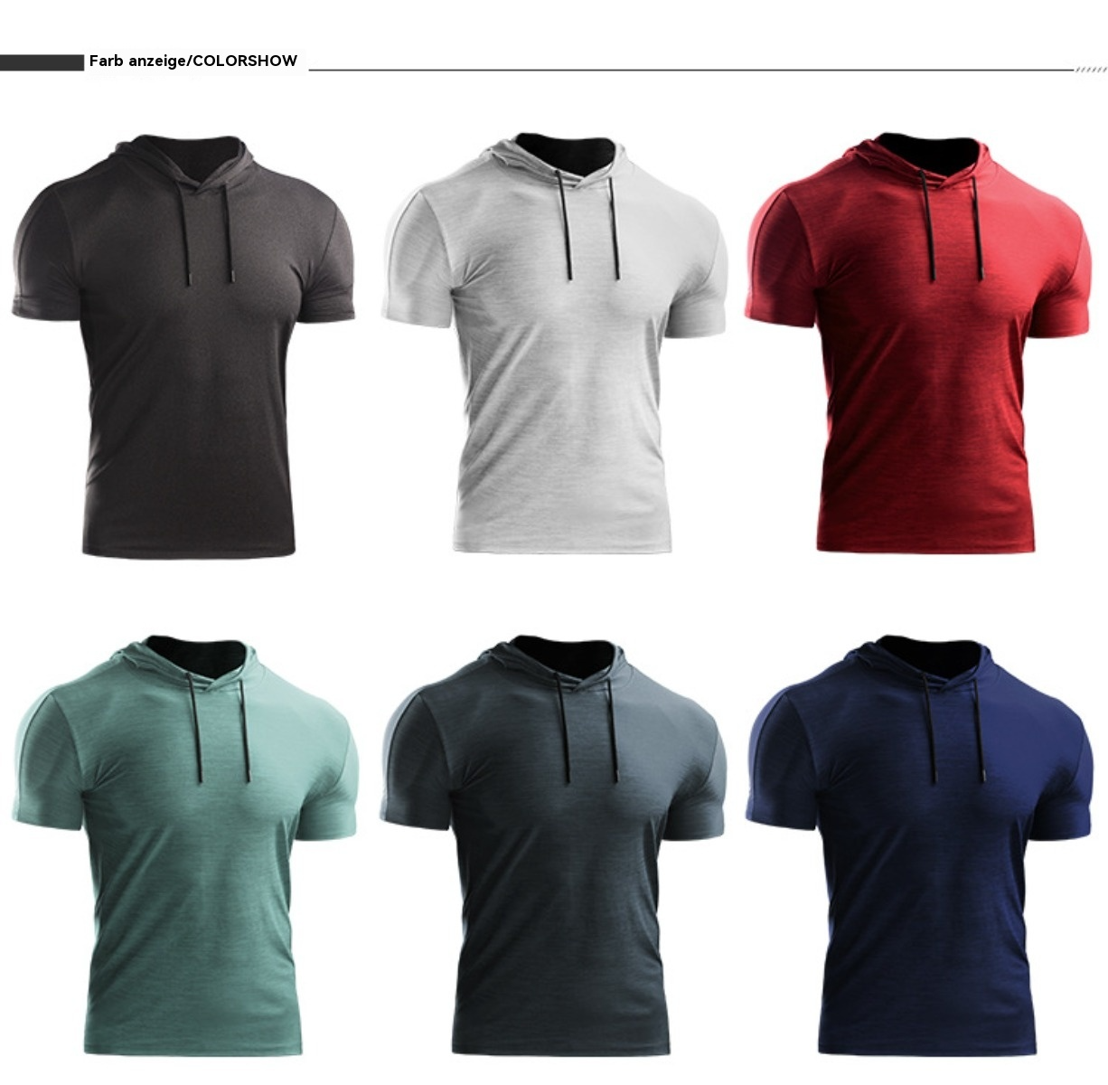 R&B | Sport-Kapuzenpullover mit halben Ärmeln