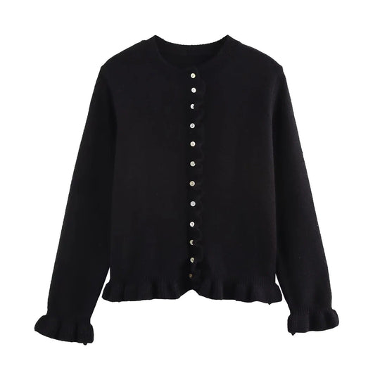 R&B | Damen-Cardigan mit Knöpfen, schickes Lagen-Oberteil