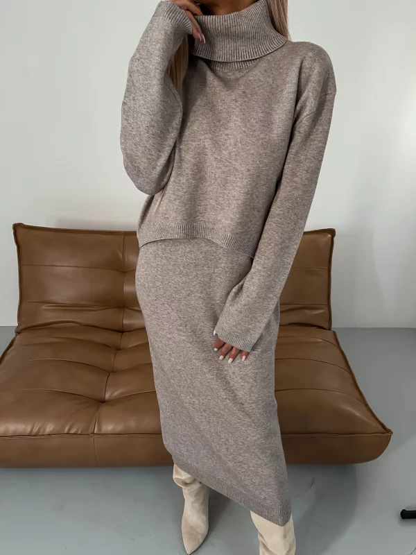 EB | Jersey Set Midikleid mit Rollkragen