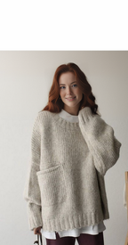 R&B | Übergroßer Strickpullover mit Tasche