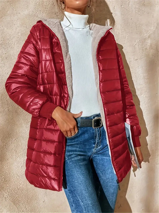 R&B | Mittellange Kapuzen Steppjacke