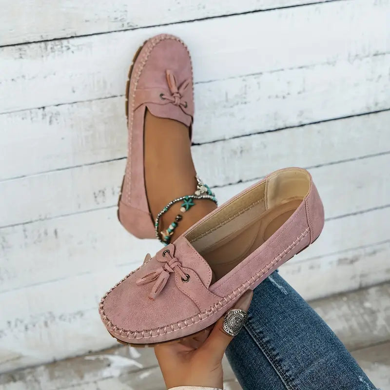 R&B | Klassische Wildleder-Loafer mit Quastendetail für Damen