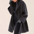 R&B | Oversized Wollmantel Offene Front Eleganter Komfort