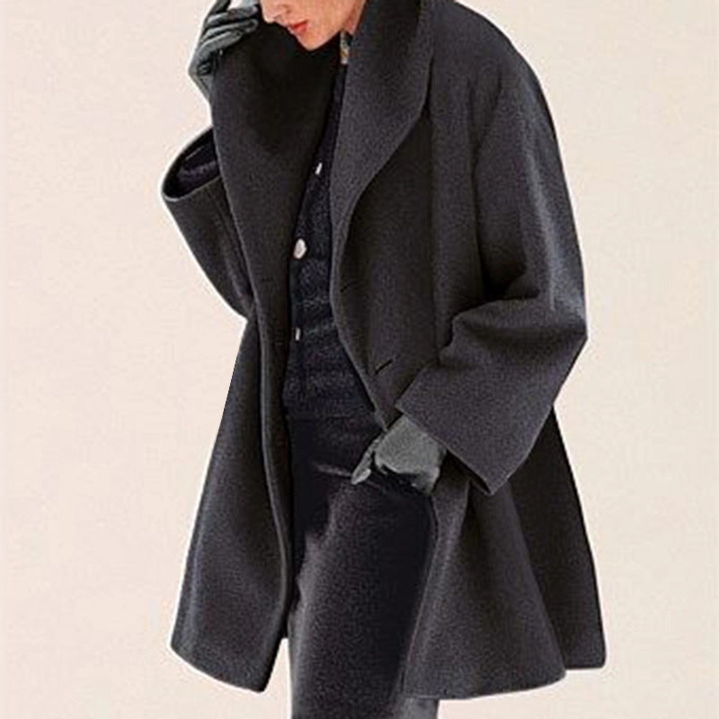 R&B | Oversized Wollmantel Offene Front Eleganter Komfort