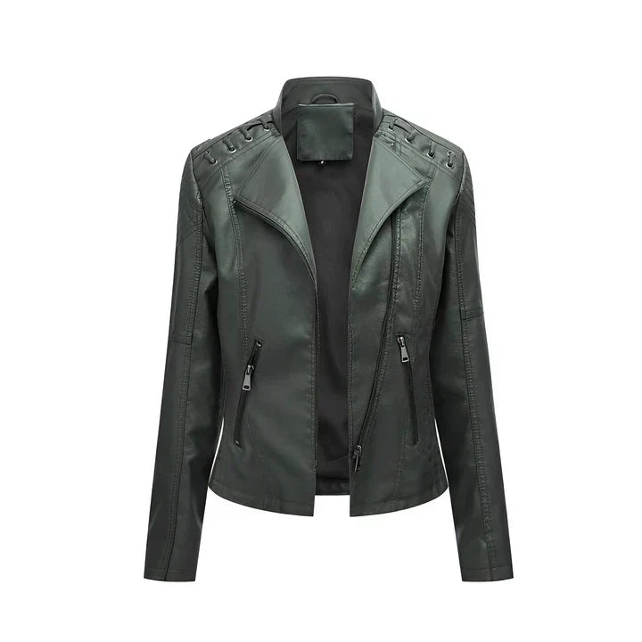 R&B | Pudriges Lederjacke mit Reißverschluss