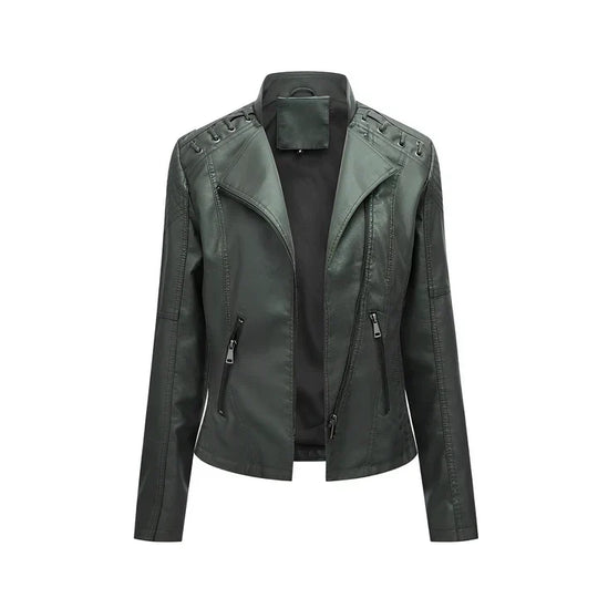 R&B | Pudriges Lederjacke mit Reißverschluss