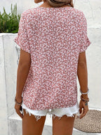 R&B | Bluse mit Blumenmuster und Rundhalsausschnitt für Damen