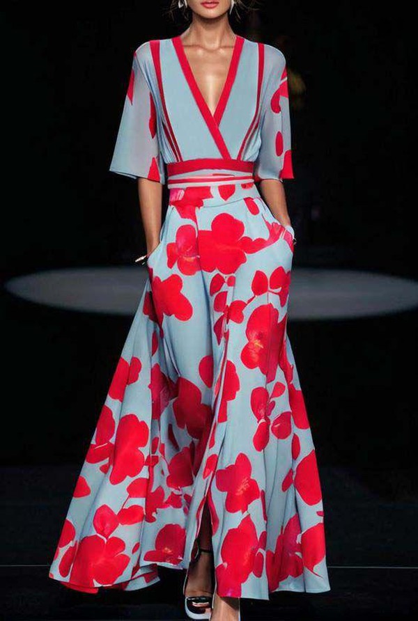 Groovy Maxikleid mit kurzen Ärmeln