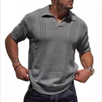 R&B | Hohles POLO-Shirt mit V-Ausschnitt