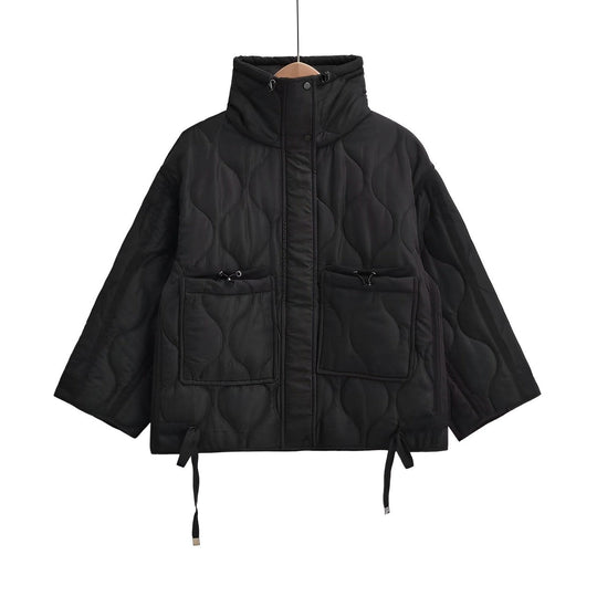 R&B | Baumwolljacke in Hüftlänge mit Stehkragen und Kordelzug