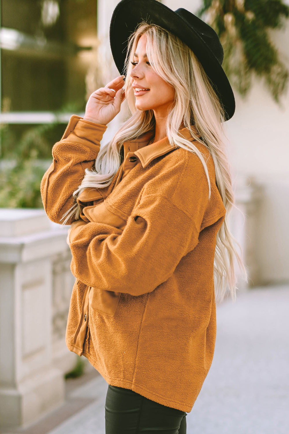 R&B | Weiche Teddyjacke mit Großen Taschen Polyester Warm und Modern