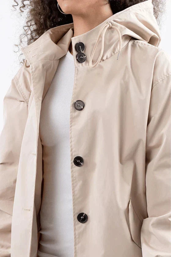 R&B Damen Windbreaker Mantel mit Kapuze
