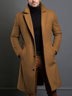 R&B | Elegante Lange Jacke Polyester und Wolle Klassisch und Warm