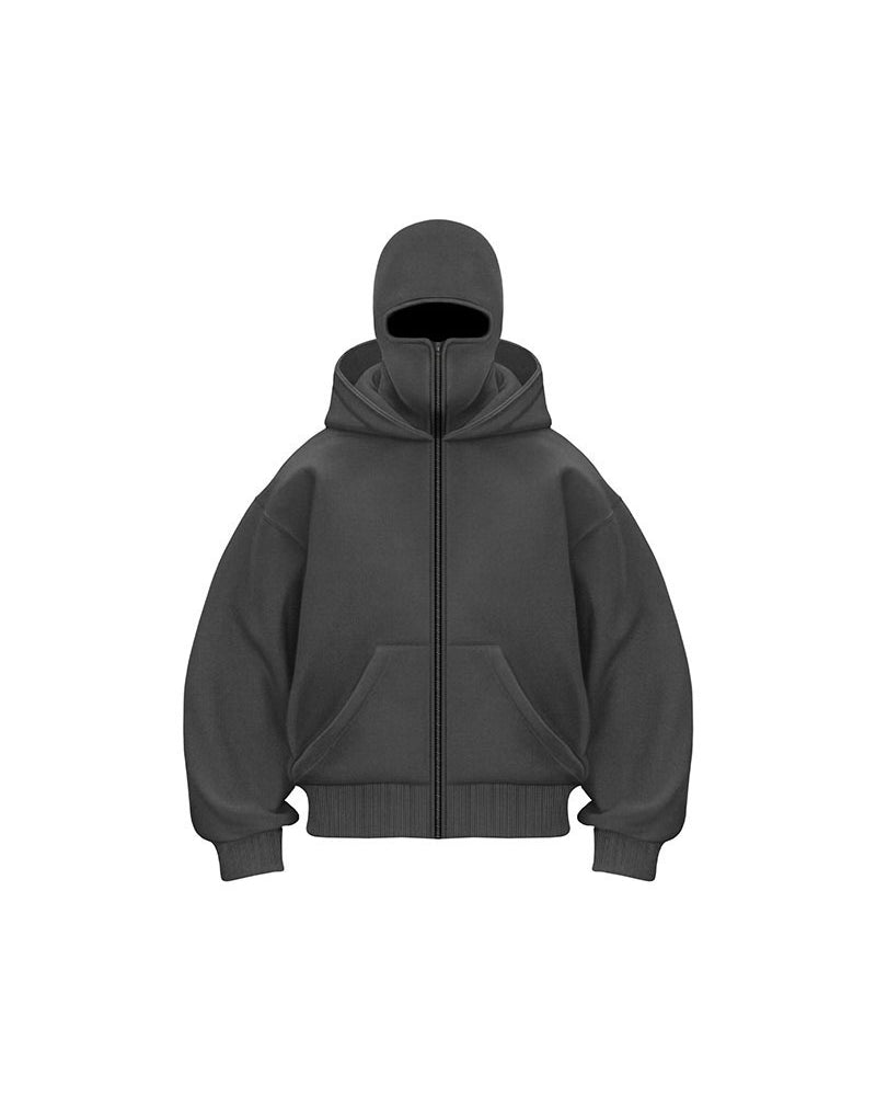 R&B | Sweatshirt Mantel mit Doppelkapuze und Reißverschluss