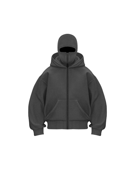 R&B | Sweatshirt Mantel mit Doppelkapuze und Reißverschluss