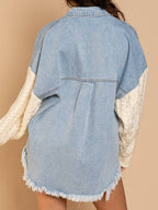 R&B | Kabelstrick Raw Hem Denim Jacke