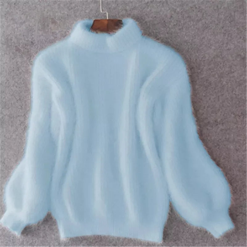 R&B | Lockere gestrickte einfarbige Pullover | Vintage Angora Pullover