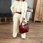 R&B | Stylisches 3-Teilige Set Bestehend Aus Einem Langen Cardigan, Top und Hose