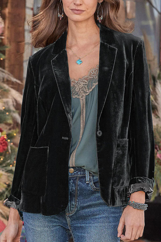 R&B | Samt Cropped Top kleine Blazer