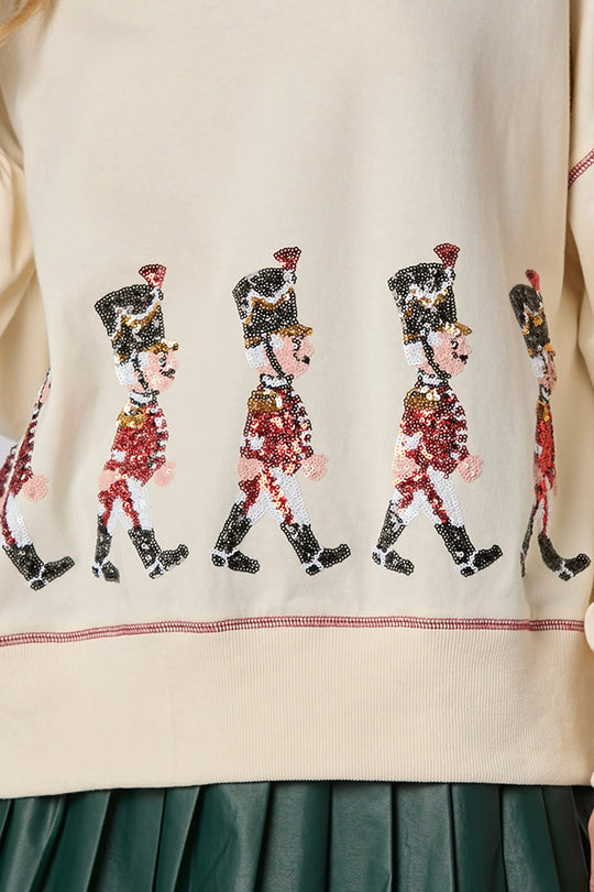 R&B | Weihnachts Soldat Pailletten Langarm Freizeit Sweatshirt