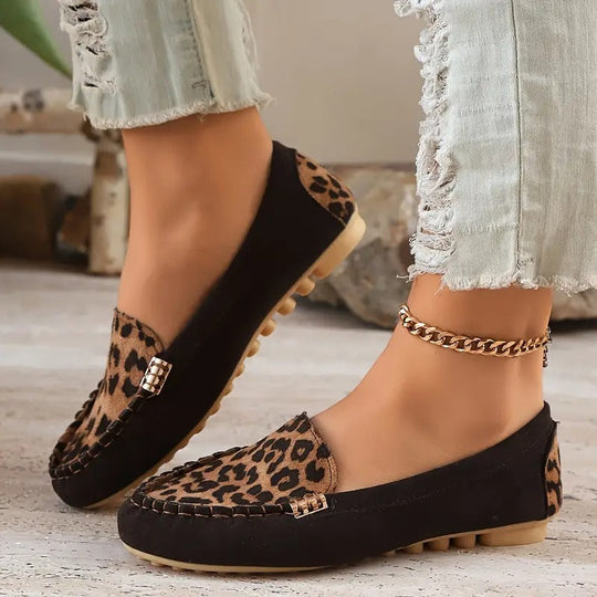 Bequeme Damen-Slipper mit wildem Leopardenprint R&B R&B