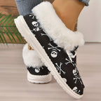 Schnürschuhe Mit Totenkopfdruck Und Plüschfutter Mia R&B