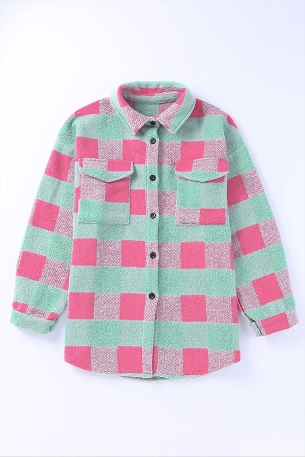 R&B | Karo Farbblock Freizeit Übergroße Jacke