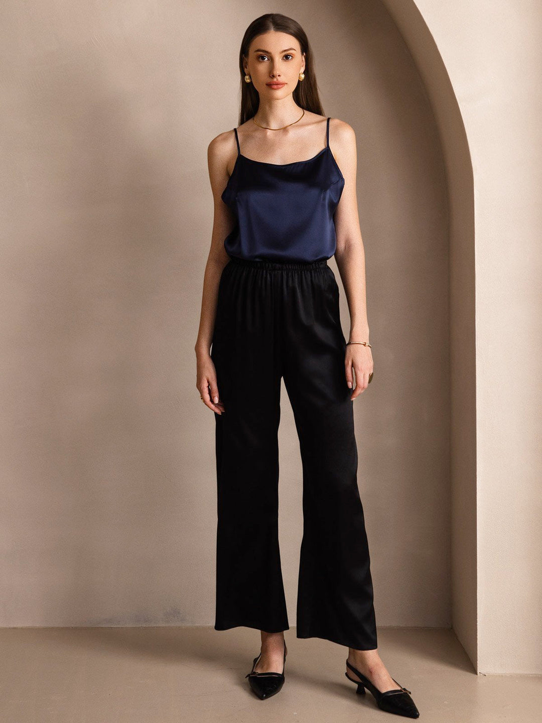 R&B | Seide Entspannt Spaghettiträger Camisole Top