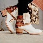 R&B | Vintage Schnür-Stiefeletten mit Runden Zehen