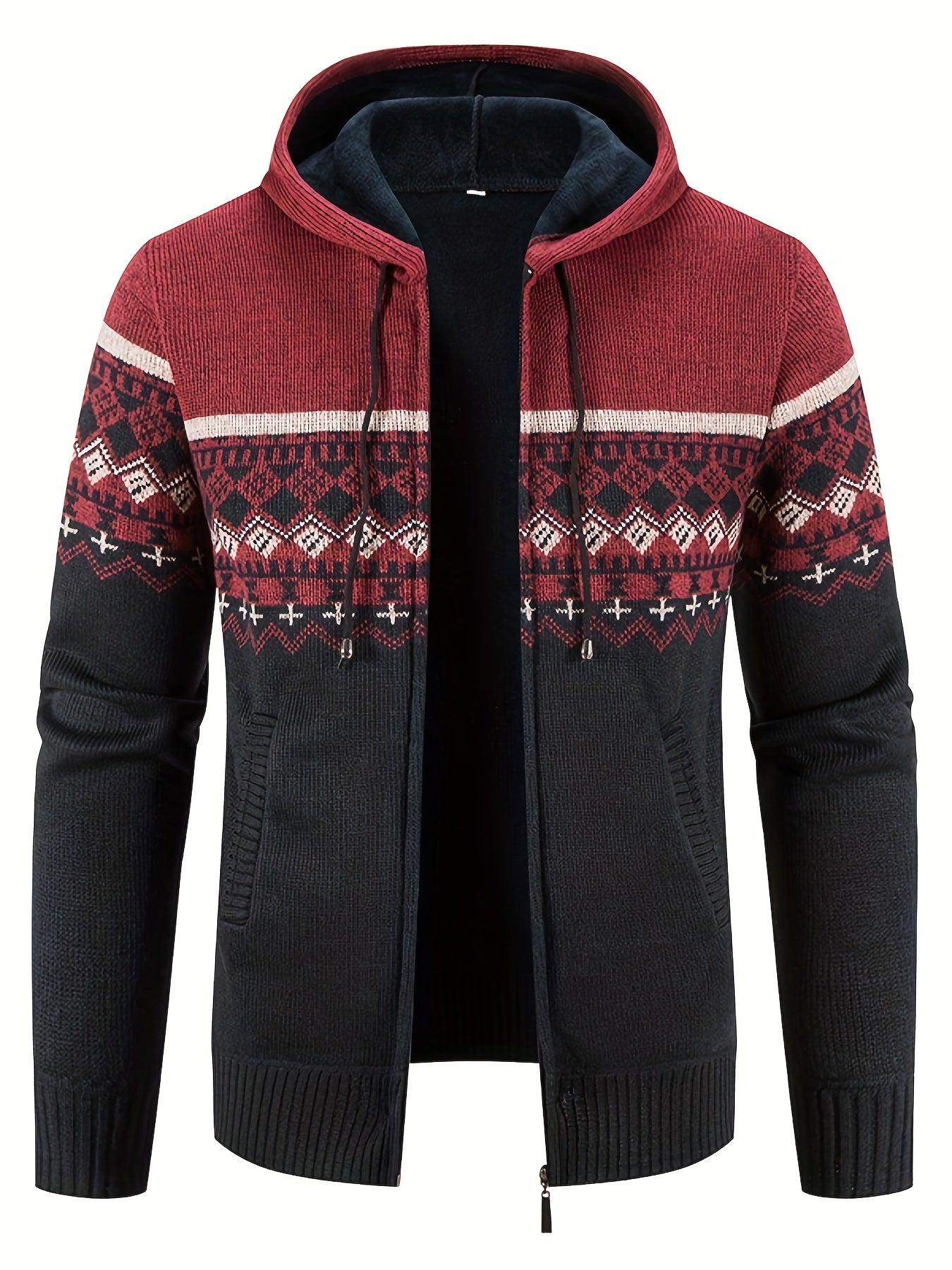 R&B | Gemusterter Hoodie Baumwolle und Polyester Warm und Stilvoll