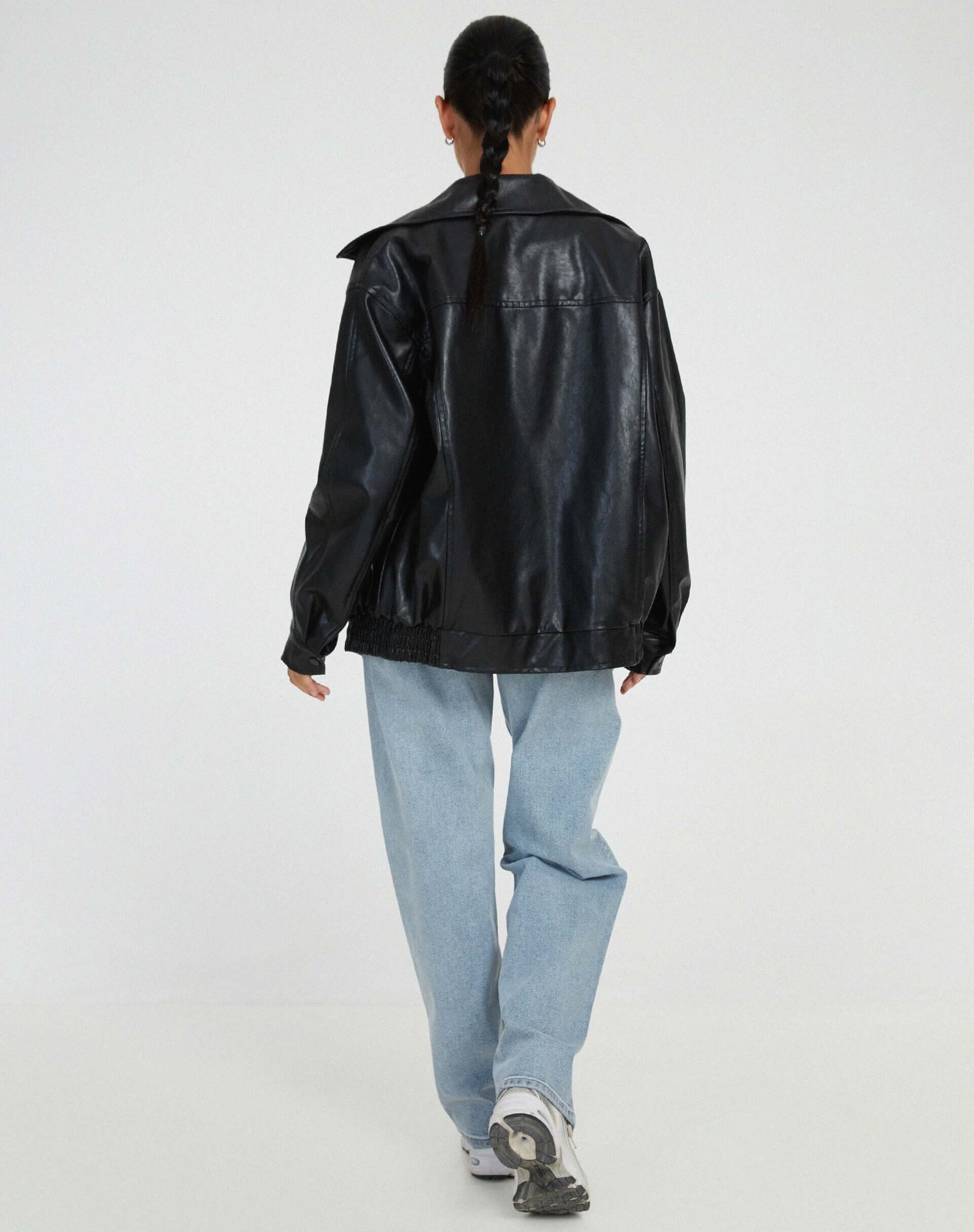 R&B | Übergroße Damen Kunstlederjacke