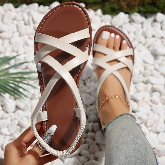 R&B | Crisscross Flache Sandalen mit Rutschfester Riemen