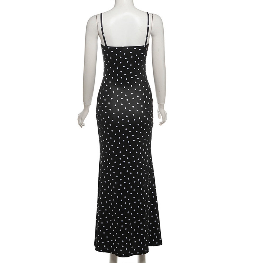 R&B | Kleid mit gepunkteten Strapsen mit Neckholder