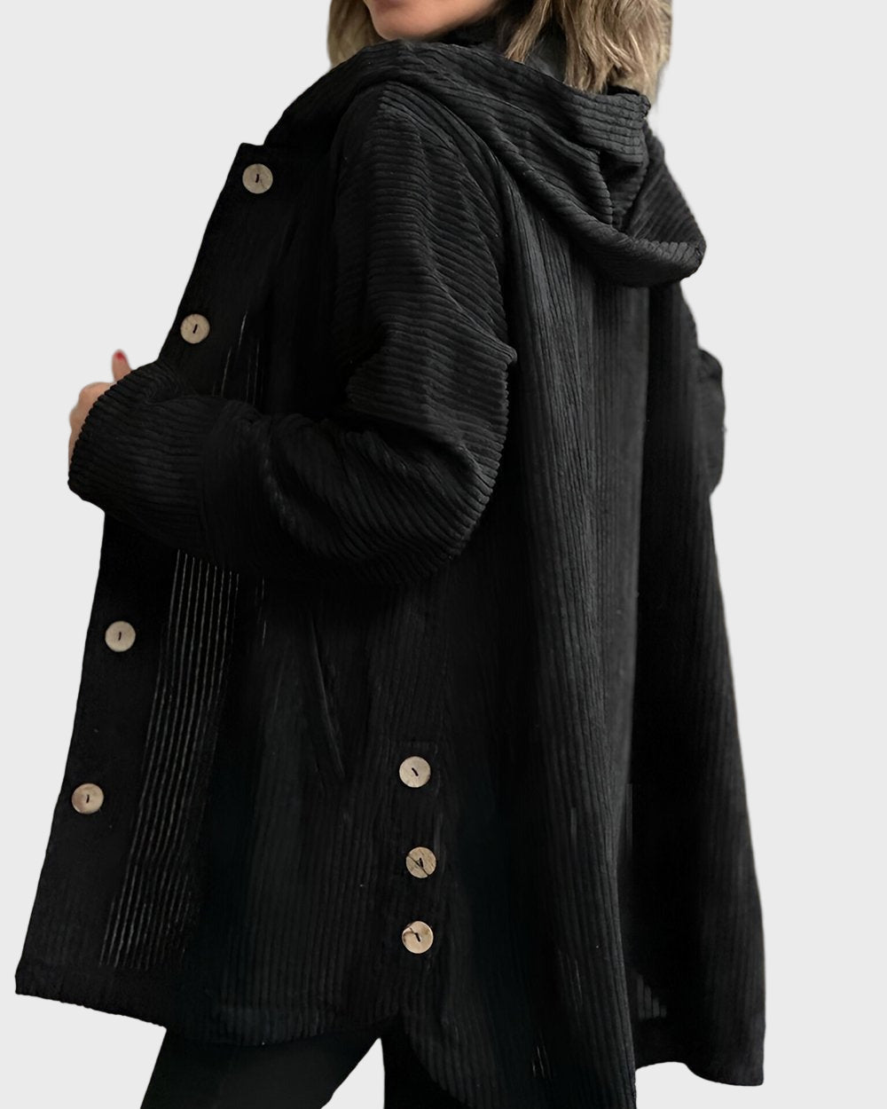 R&B | Jacke mit Kapuze und Knöpfen
