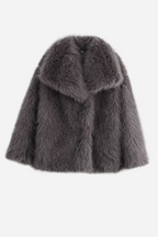 R&B | Faux-Fur-Schalkragenjacke