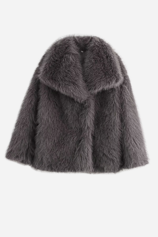 R&B | Faux-Fur-Schalkragenjacke