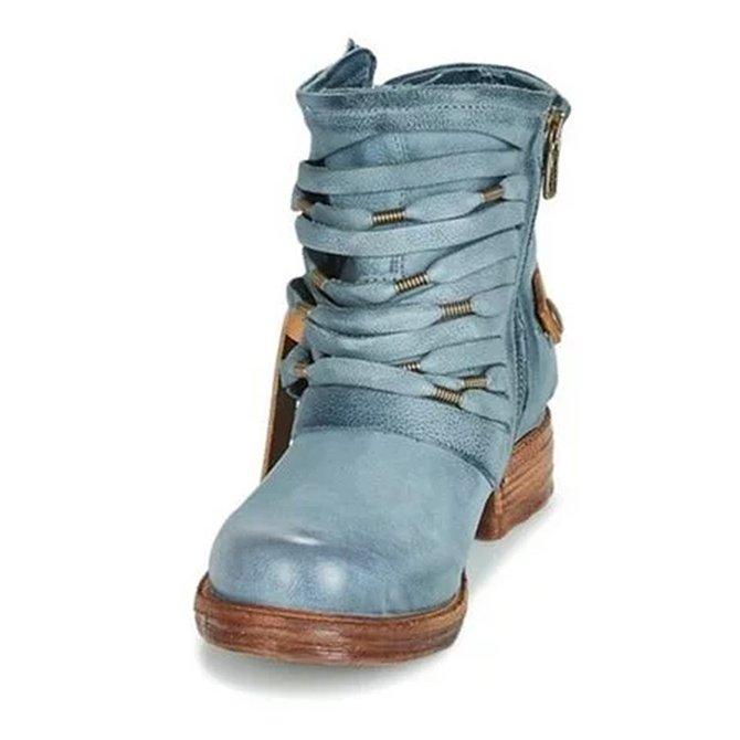 R&B | Retro Stiefeletten mit Blockabsatz und Reißverschluss