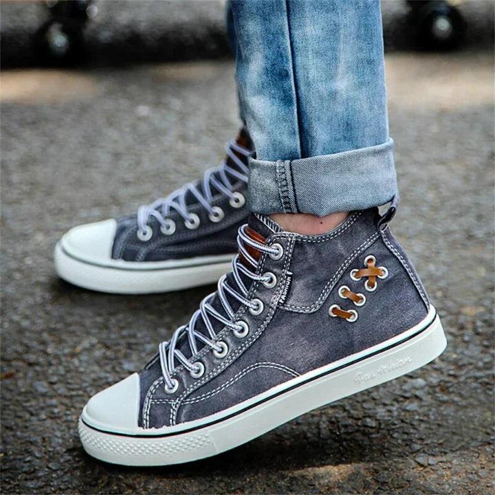 Freizeitschuhe aus Denim mit Schnürung R&B
