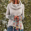 R&B | Wolle Cowl Neck Pullover Sweatshirt Lässiger Schnitt Pullover