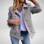 R&B | Kurze Wolljacke mit Doppelreihigem Design Wollmischung Klassisch und Elegant