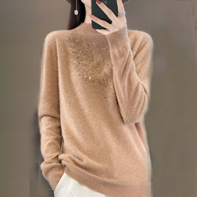 R&B | Strickpullover Mit Zartem Blättermuster