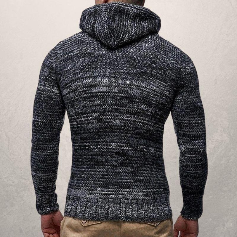 R&B | Wool Kabelstrick Kapuzenpullover Slim Passform Pullover