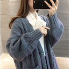 R&B | gestrickte Jacke Lang, dick und warm